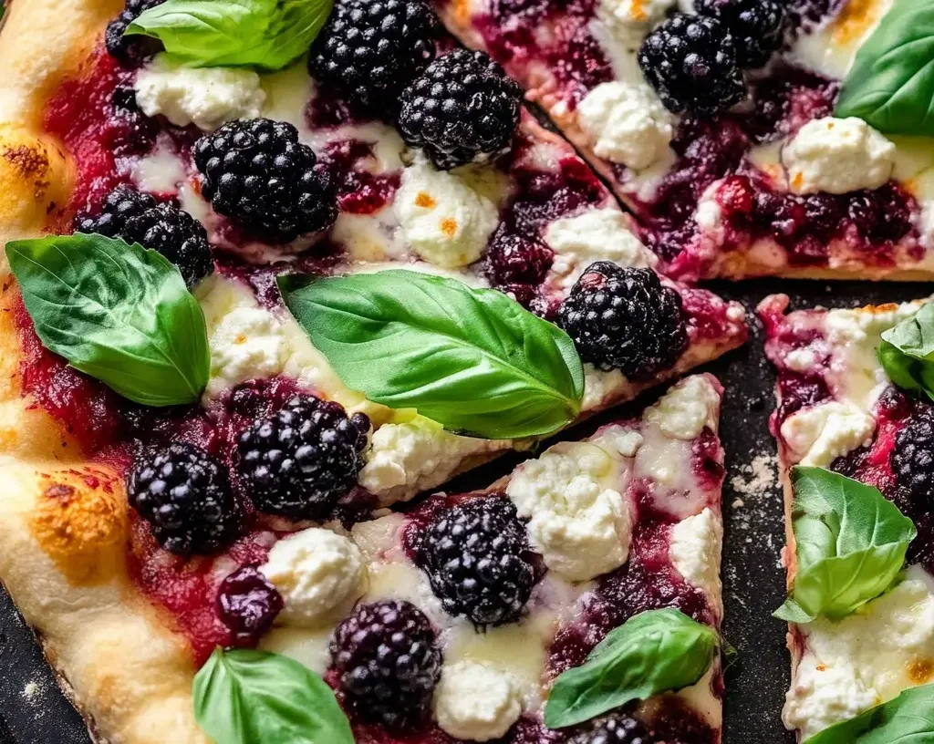 Blackberry Basil Ricotta Pizza