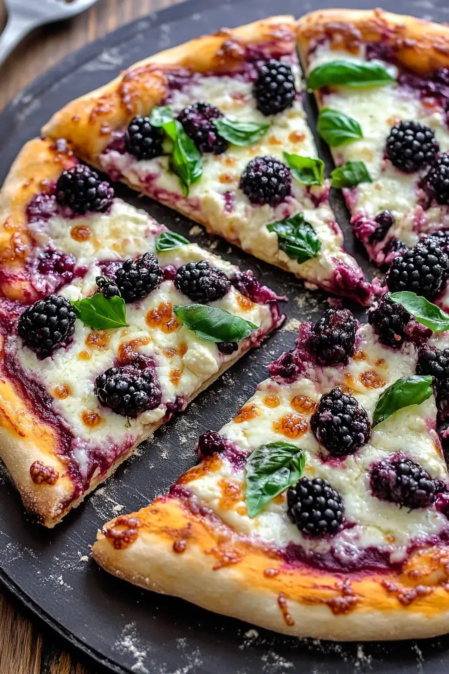Blackberry Basil Ricotta Pizza