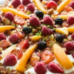 Breakfast Fruit and Yogurt Pizza