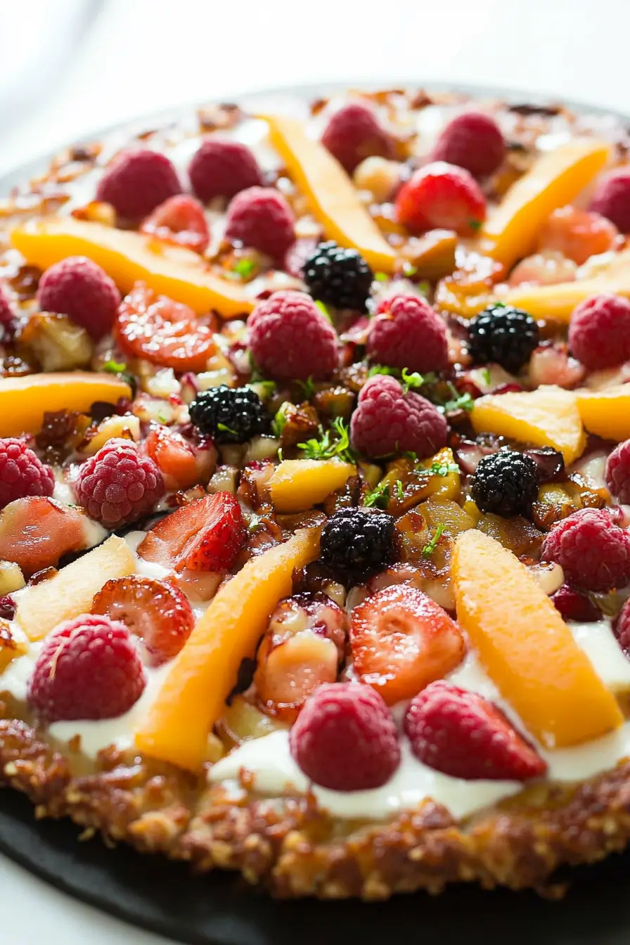 Breakfast Fruit and Yogurt Pizza