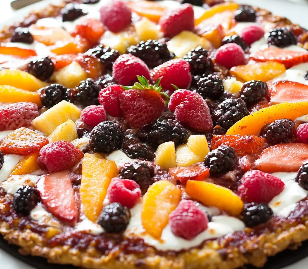 Breakfast Fruit and Yogurt Pizza