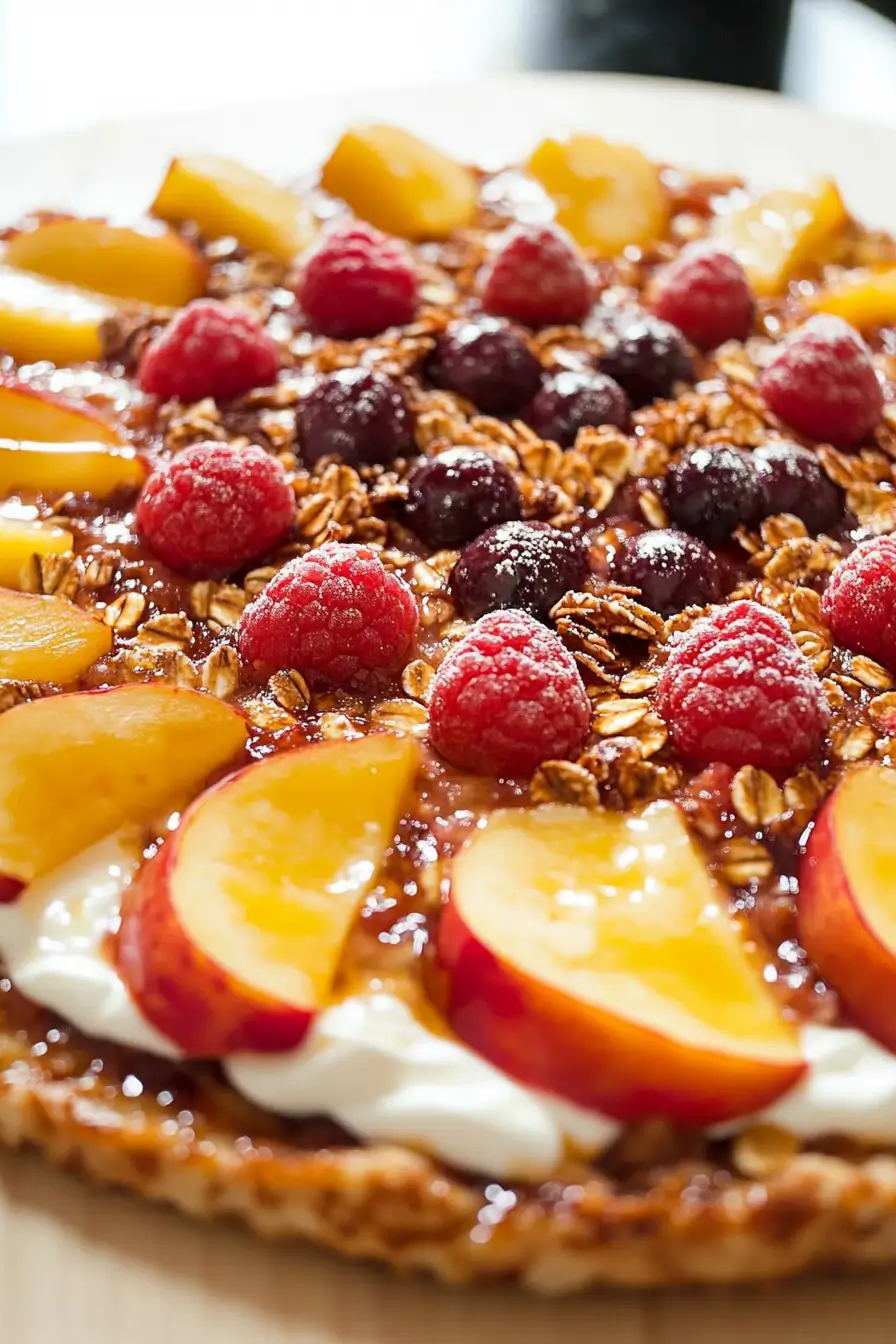 Breakfast Fruit and Yogurt Pizza