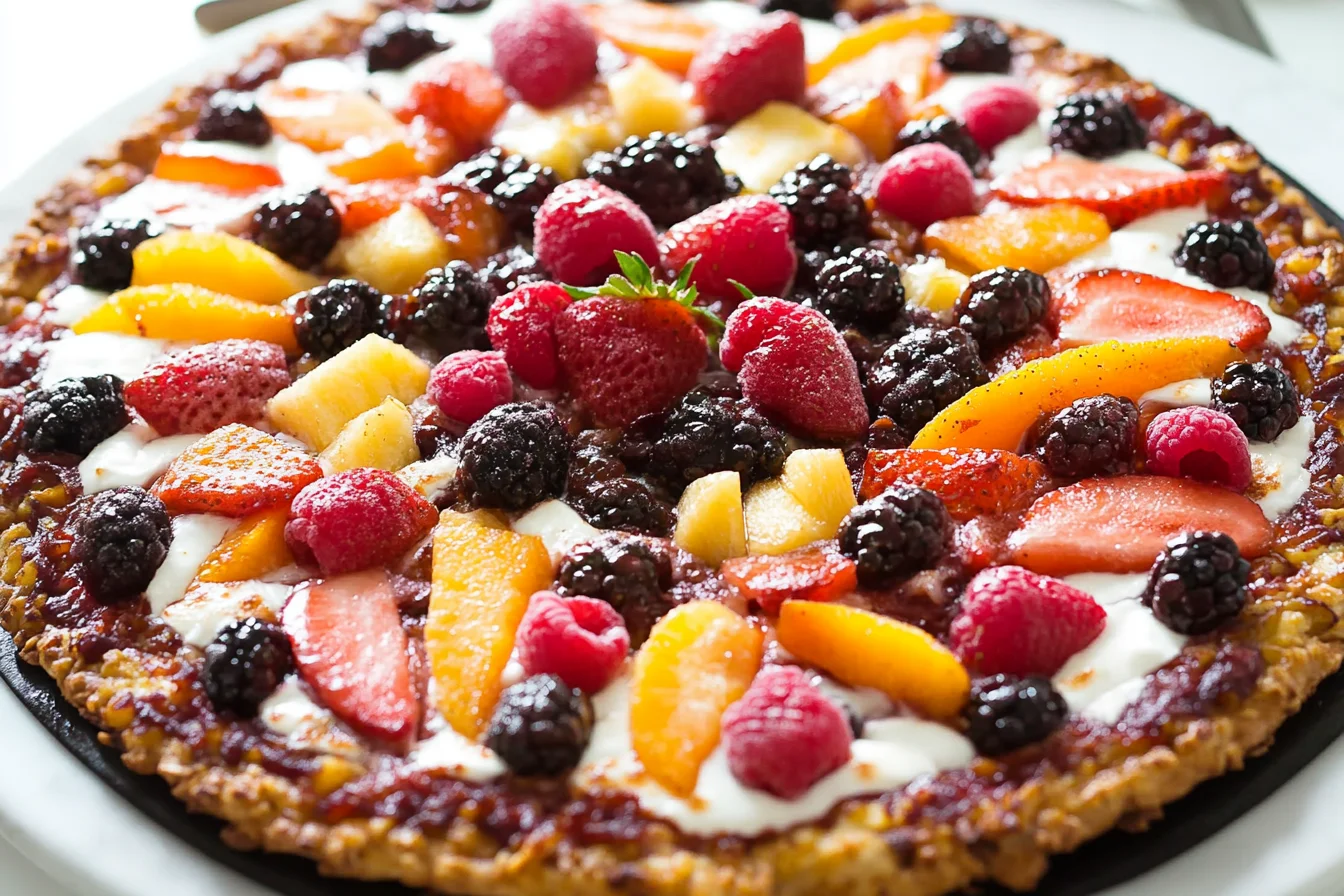 Breakfast Fruit and Yogurt Pizza