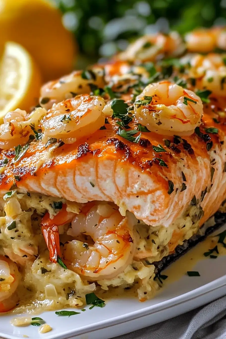 Crab & Shrimp Stuffed Salmon