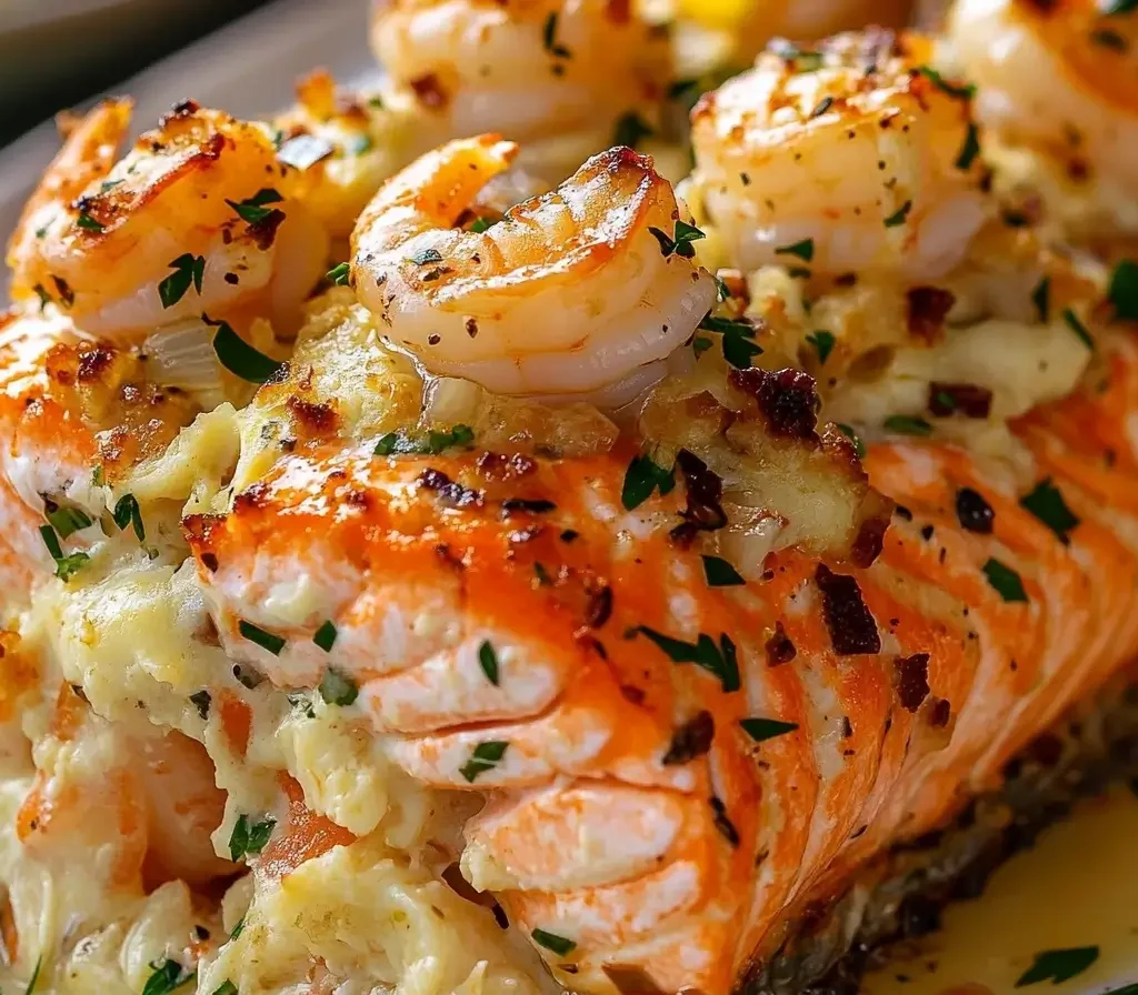 Crab & Shrimp Stuffed Salmon