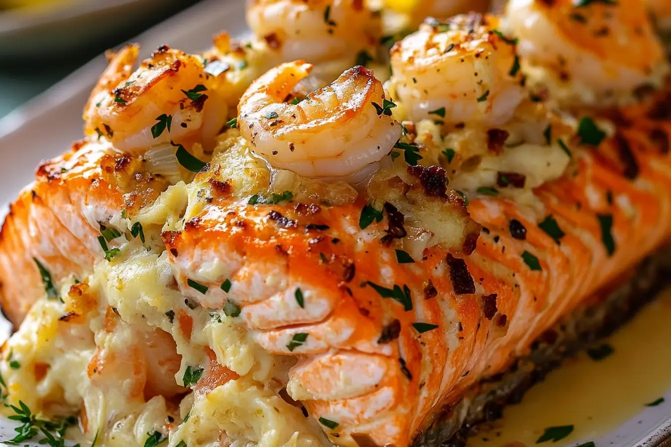 Crab & Shrimp Stuffed Salmon