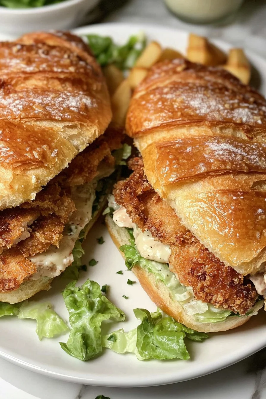 Crispy Chicken Caesar Croissant Sandwiches