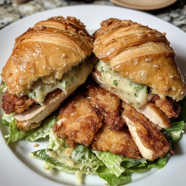 Crispy Chicken Caesar Croissant Sandwiches