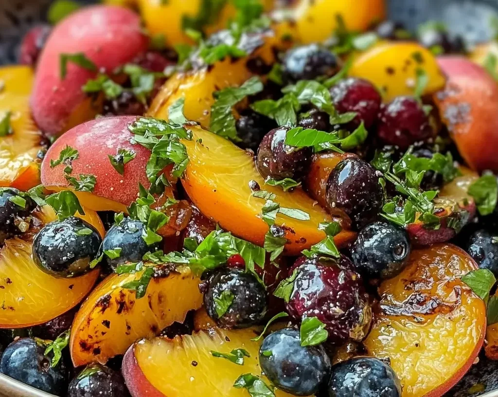 Grilled Peach Blueberry Salad