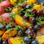 Grilled Peach Blueberry Salad