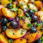 Grilled Peach Blueberry Salad