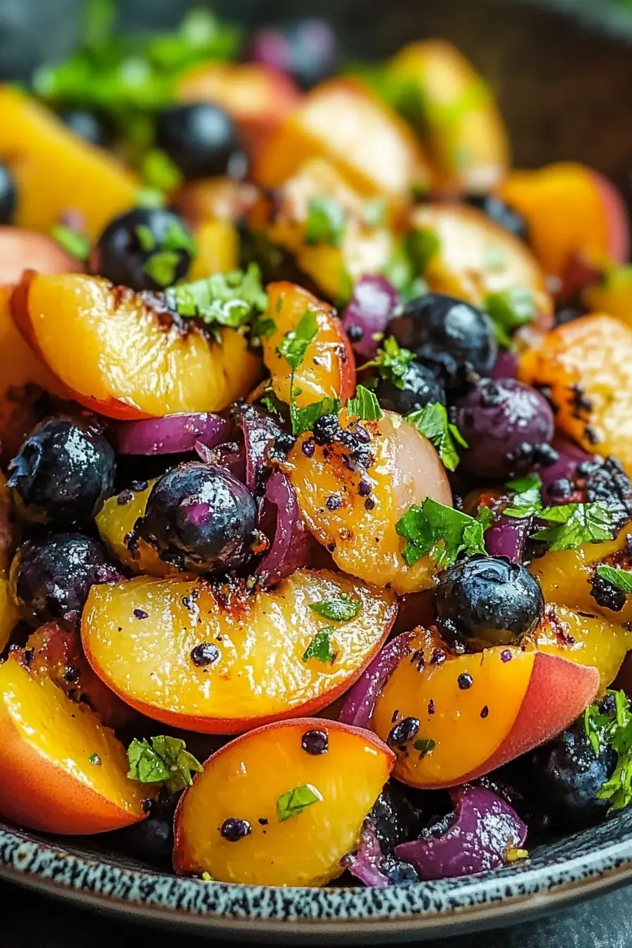 Grilled Peach Blueberry Salad