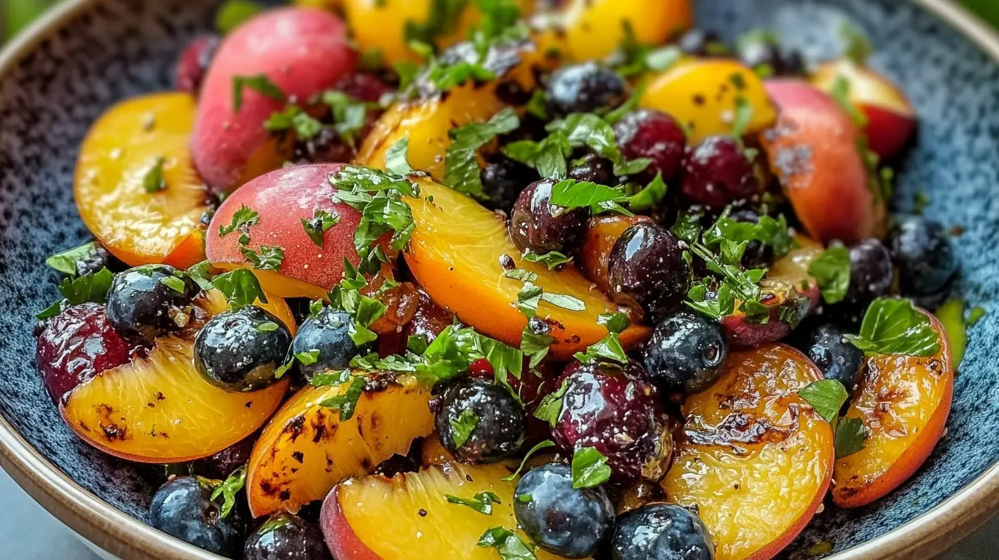 Grilled Peach Blueberry Salad
