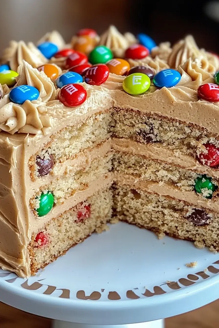 M&M’s Peanut Butter Cake with Peanut Butter Frosting