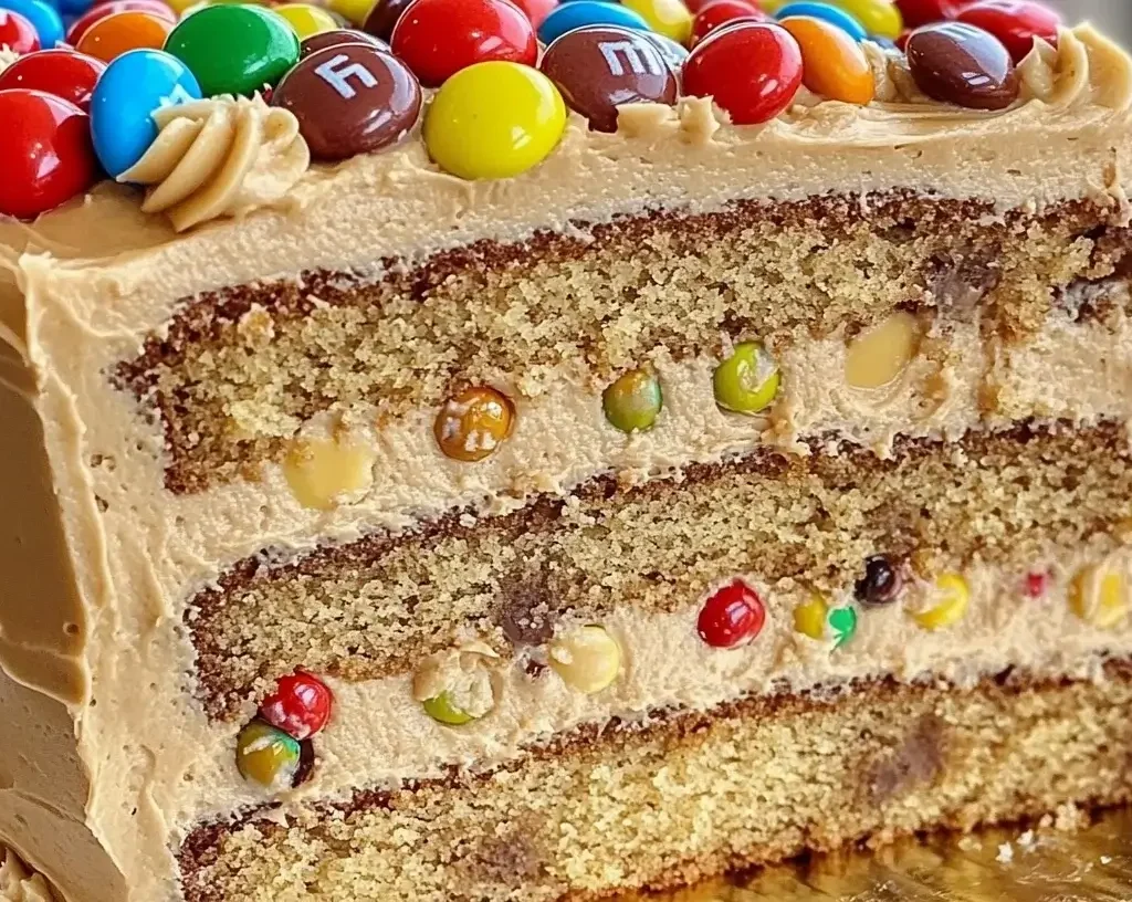 M&M’s Peanut Butter Cake with Peanut Butter Frosting