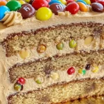 M&M’s Peanut Butter Cake with Peanut Butter Frosting
