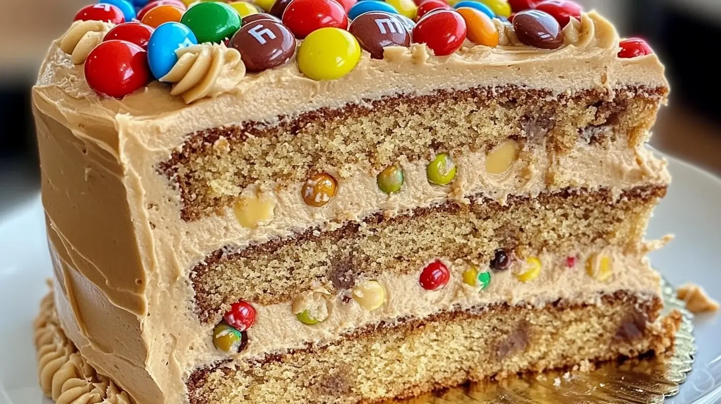 M&M’s Peanut Butter Cake with Peanut Butter Frosting