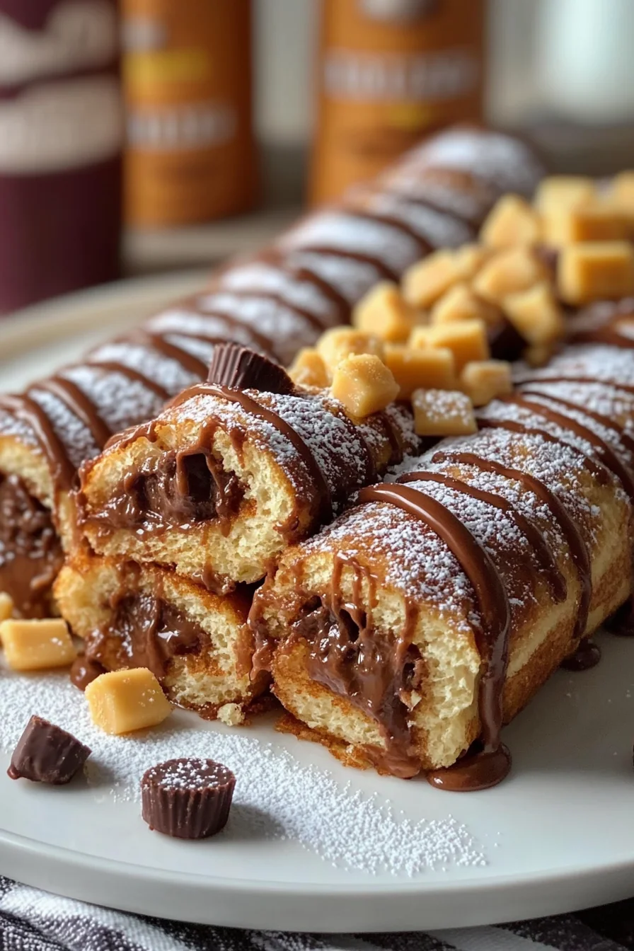 Peanut Butter Cup French Toast Rolls
