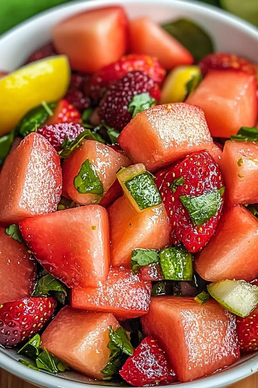 Strawberry Watermelon Salad with Refreshing Honey