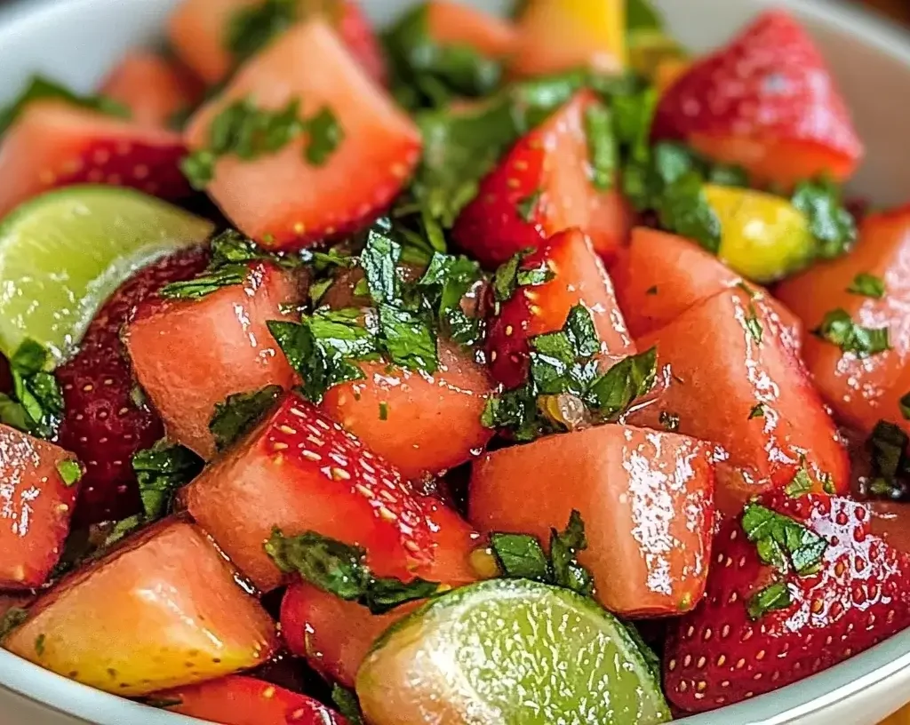Strawberry Watermelon Salad with Refreshing Honey