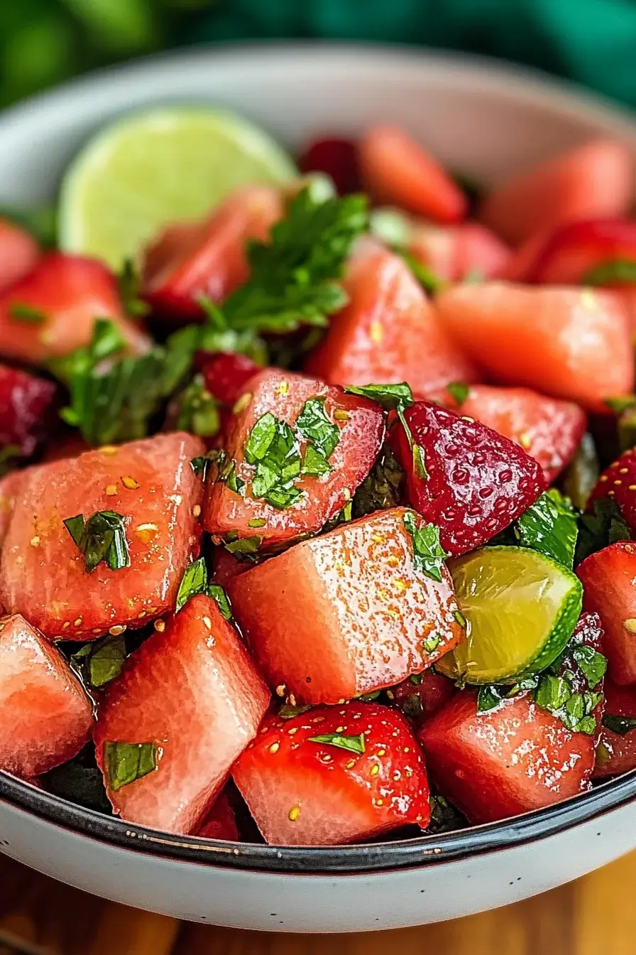 Strawberry Watermelon Salad with Refreshing Honey