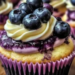 White Chocolate Blueberry Cheesecake Cupcakes