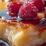 Delicious Crème Brûlée French Toast Casserole topped with caramelized sugar