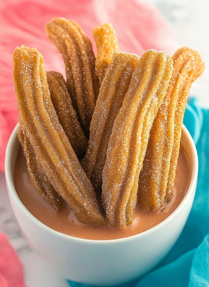 Delicious gluten-free churros served with chocolate dipping sauce