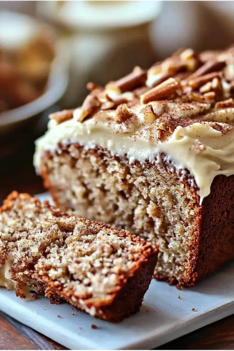 Hummingbird Bread with Cinnamon Cream Cheese Frosting