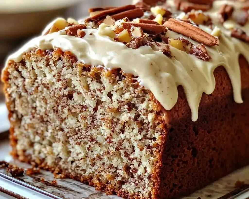 Hummingbird Bread with Cinnamon Cream Cheese Frosting
