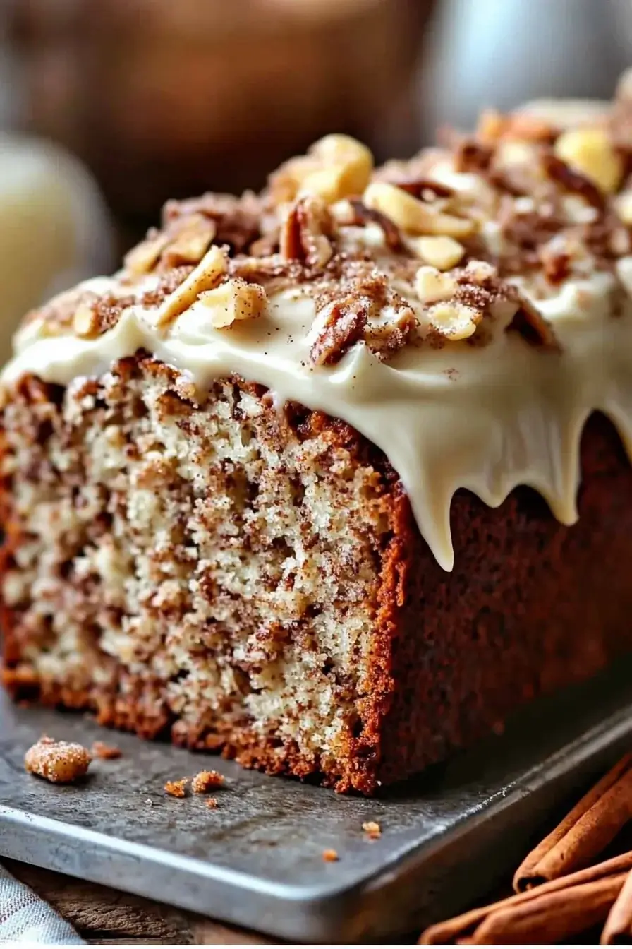 Hummingbird Bread with Cinnamon Cream Cheese Frosting