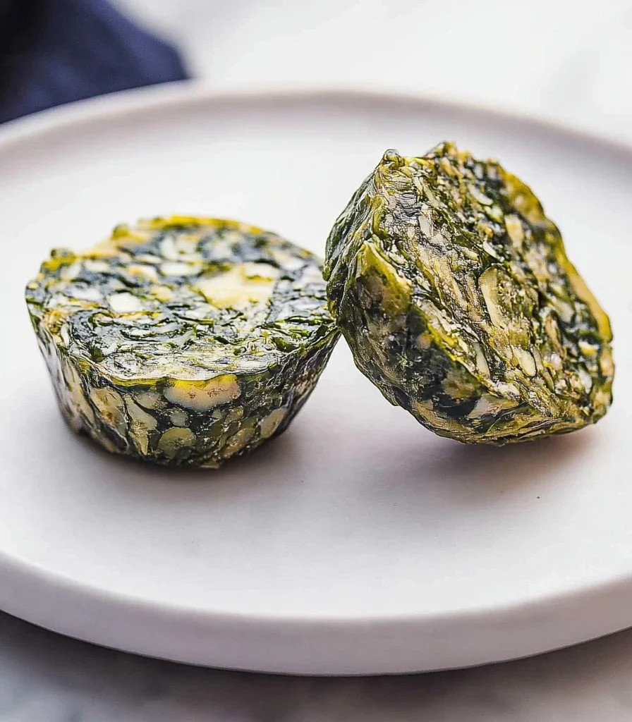 Kale and mushroom egg bites ready to serve in a breakfast bowl