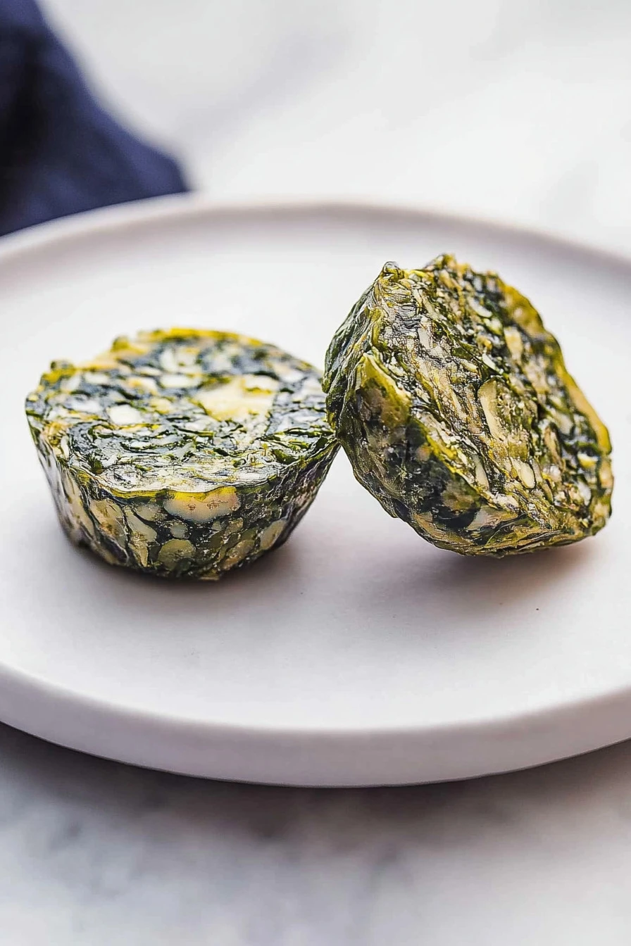 Kale and mushroom egg bites ready to serve in a breakfast bowl