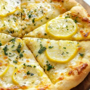 Delicious lemon pizza topped with fresh ingredients for a unique flavor experience