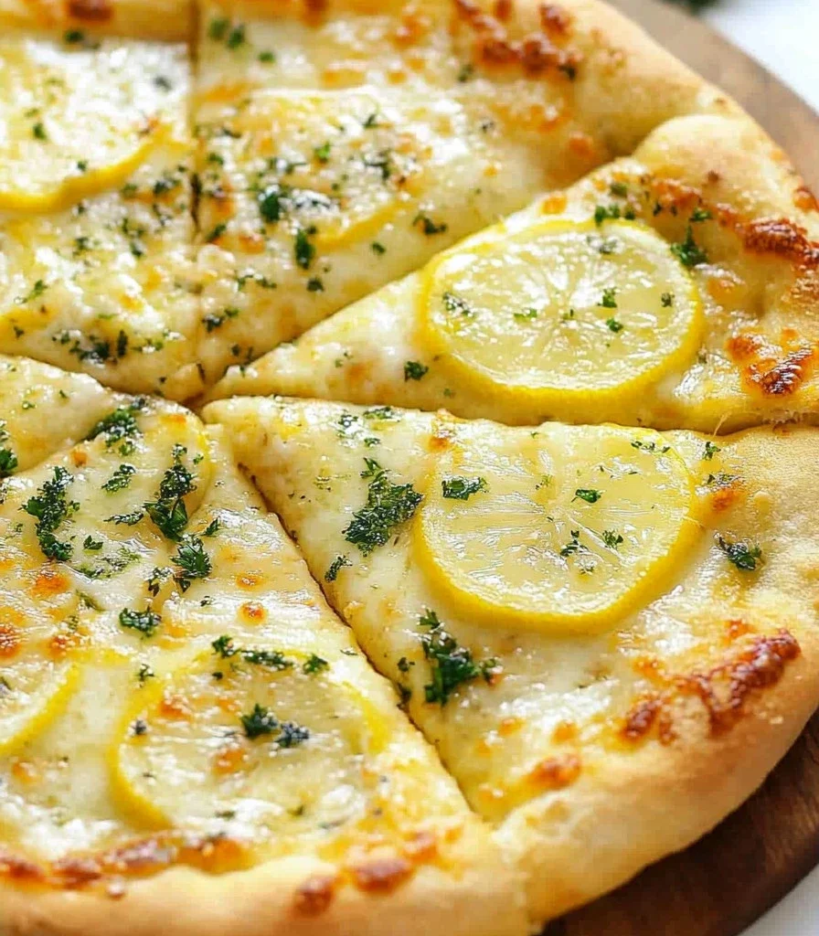 Delicious lemon pizza topped with fresh ingredients for a unique flavor experience