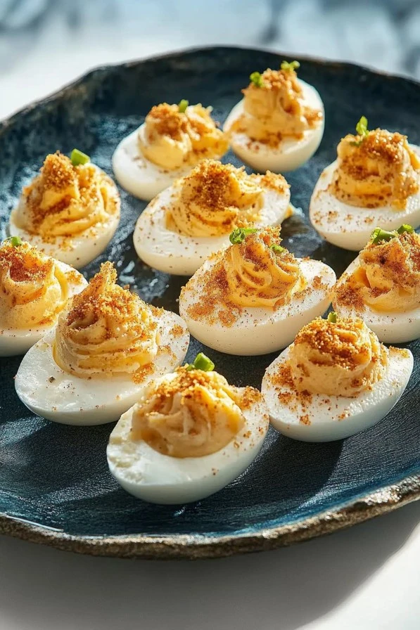 Million Dollar Deviled Eggs, a gourmet twist on classic deviled eggs