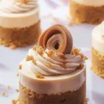 Delicious mini Biscoff cheesecakes served on a plate