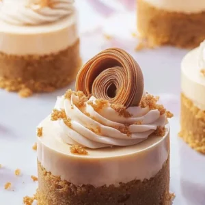 Delicious mini Biscoff cheesecakes served on a plate
