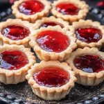 Mini raspberry almond tarts garnished with fresh raspberries and almonds