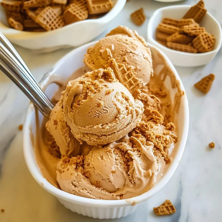 Delicious no churn Biscoff ice cream served in a bowl with Biscoff crumbs on top.