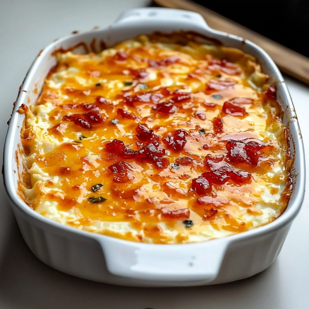 Delicious pepper jelly cheese dip served with crackers