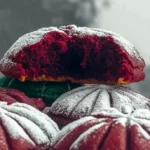 Delicious red velvet crinkle cookies on a plate for dessert