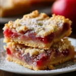 Delicious Rhubarb Shortbread Bars with a crumbly texture and vibrant rhubarb filling.