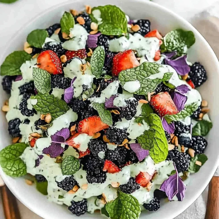 Delicious superfood berry salad with fresh strawberries, blueberries, and raspberries