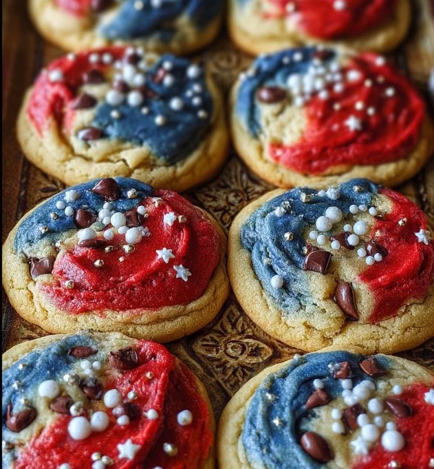 4th of July Cookies Red, white, and blue decorated cookies for 4th of July celebrations