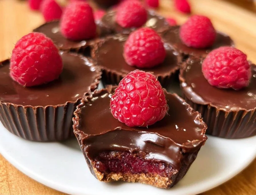 Delicious Chocolate Raspberry Cups with rich chocolate and fresh raspberries