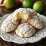 Delicious Coconut Key Lime Crinkle Cookies on a plate.