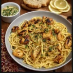 Delicious cowboy butter chicken linguine dish, showcasing pasta and creamy sauce.