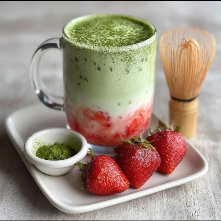 Easy 5-minute strawberry matcha latte recipe