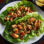 Flavorful teriyaki chicken lettuce wraps ready to serve